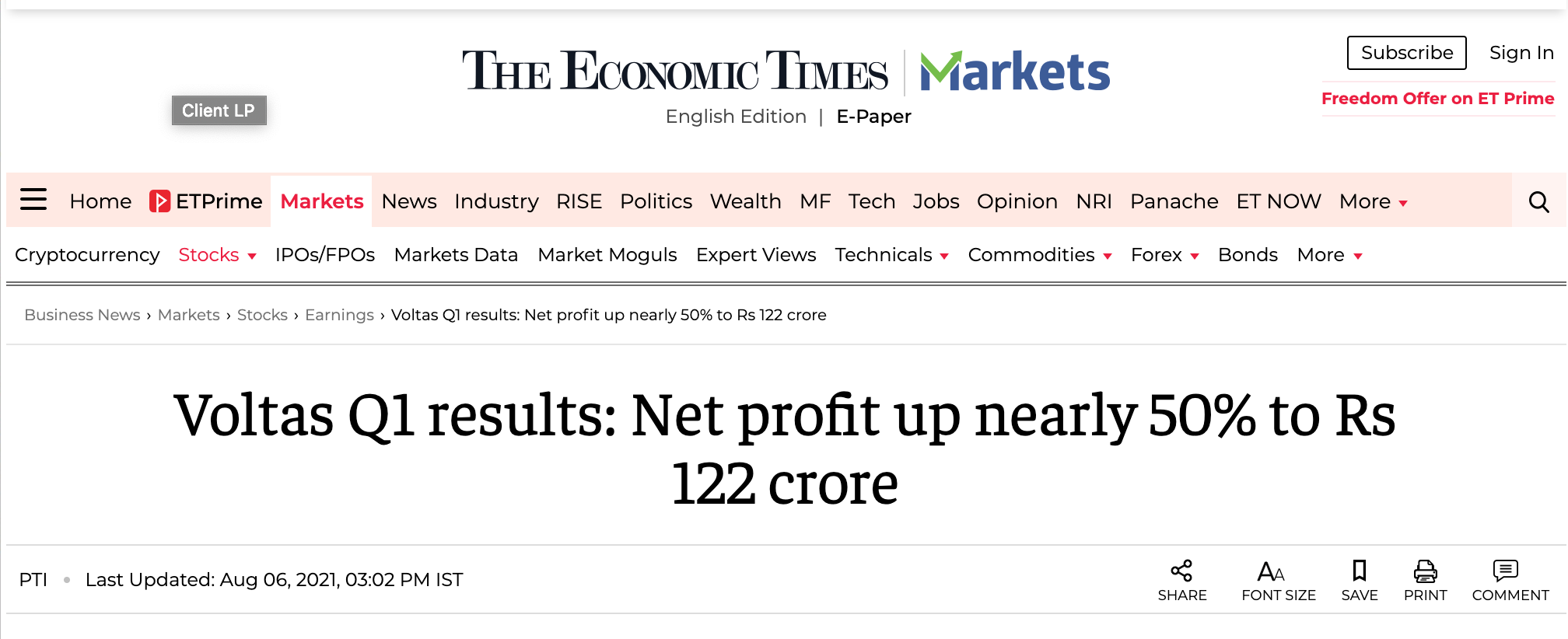 Voltas News and Media